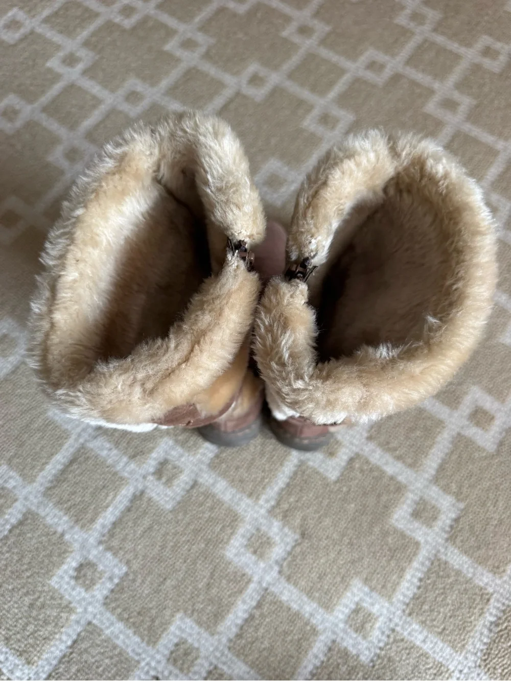 BareTraps Eventure Tall Suede Boots Faux Fur Warm Winter Shoes Brown Size 6